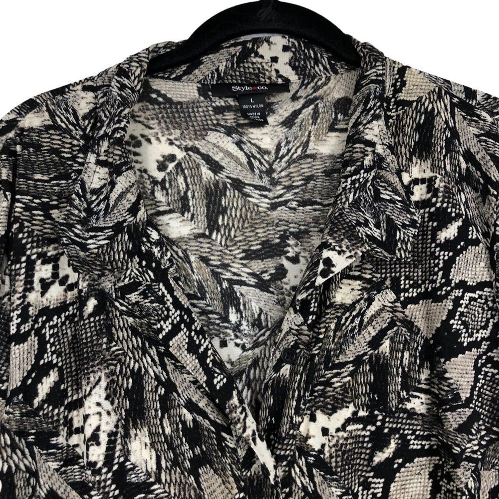 Python Snake Print Tunic Blouse High Waist Babydo… - image 3